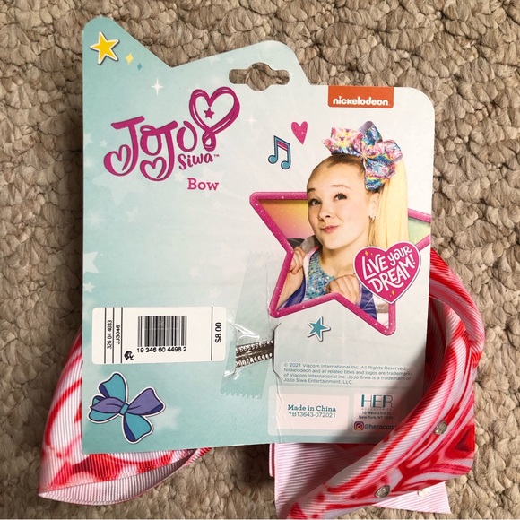 NWT JoJo Siwa Christmas candy cane hair bow - Picture 3 of 5